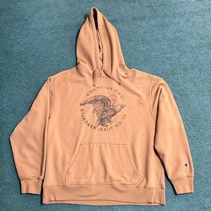 Champion Camel Hoodie with Graphic Design